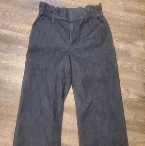 Express Wide Leg/Paper Bag capri length jeans-size 14, never worn